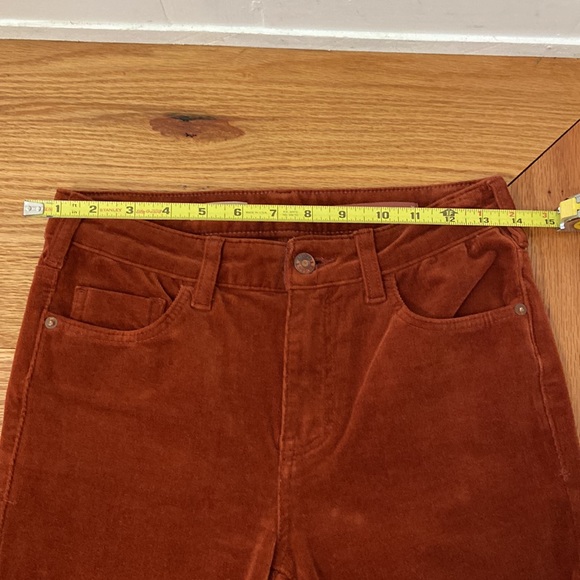 Anthropologie Pilcro High Rise Skinny Pants Corduroy Rust Orange size 26 - Picture 10 of 16